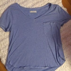 Blue and white striped top